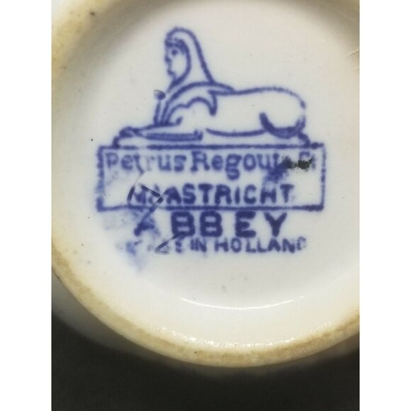 Petrus Regout Creamer Pitcher Maastricht Abbey Holland Blue and White Porcelain - Picture 8 of 11